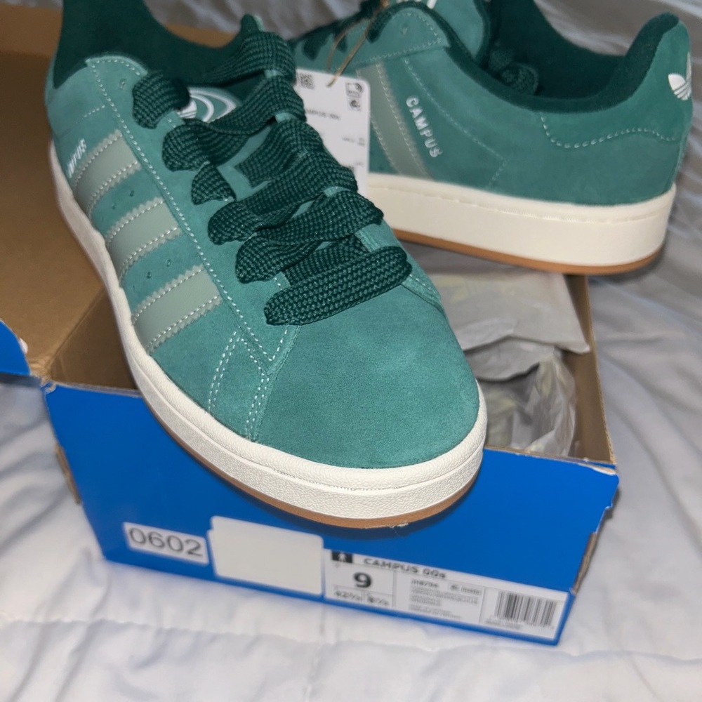 Adidas Campus 00s Turquoise and White Sneakers - Picture 4 of 5